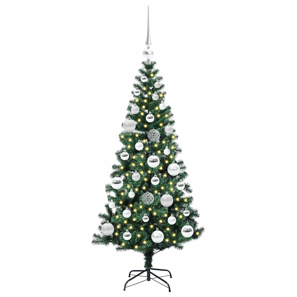 Umjetno predsvijetljeno božićno drvce Zelena 120 cm PVC i metal