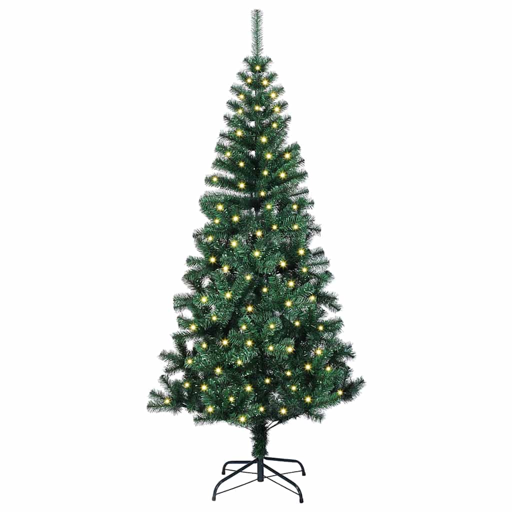 Umjetno predsvijetljeno božićno drvce Zelena 150 cm PVC i metal