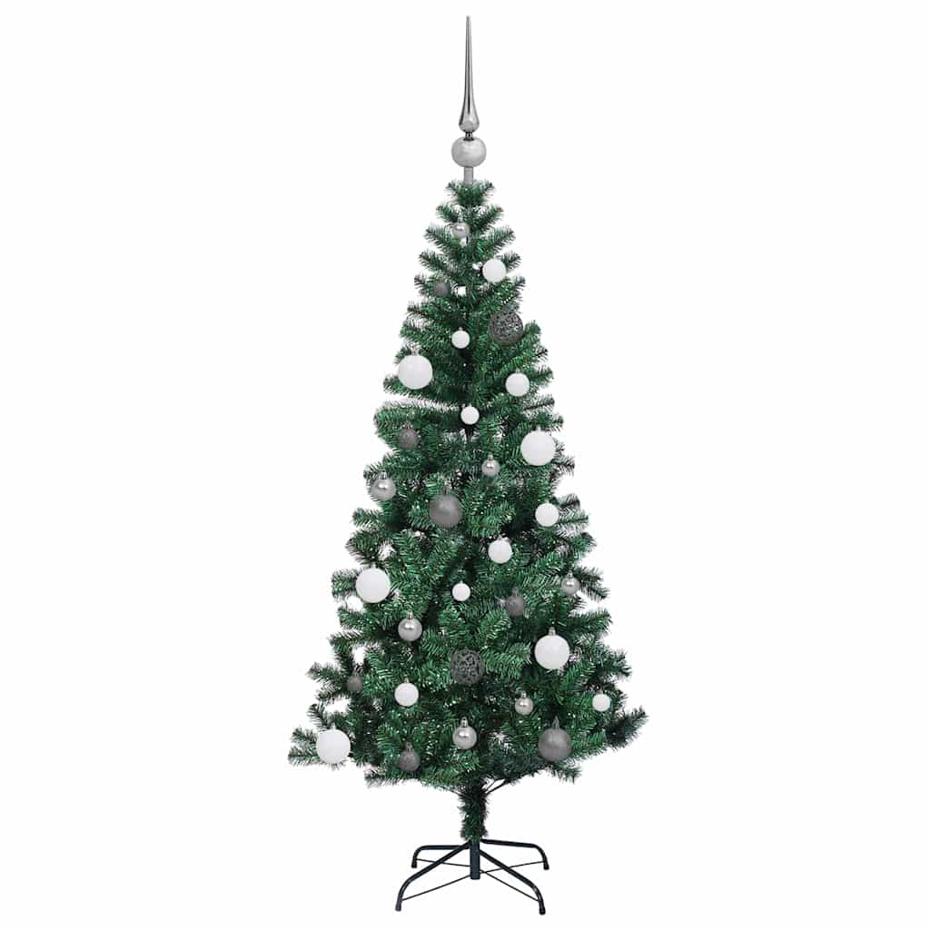 Umjetno predsvijetljeno božićno drvce Zelena 150 cm PVC i metal