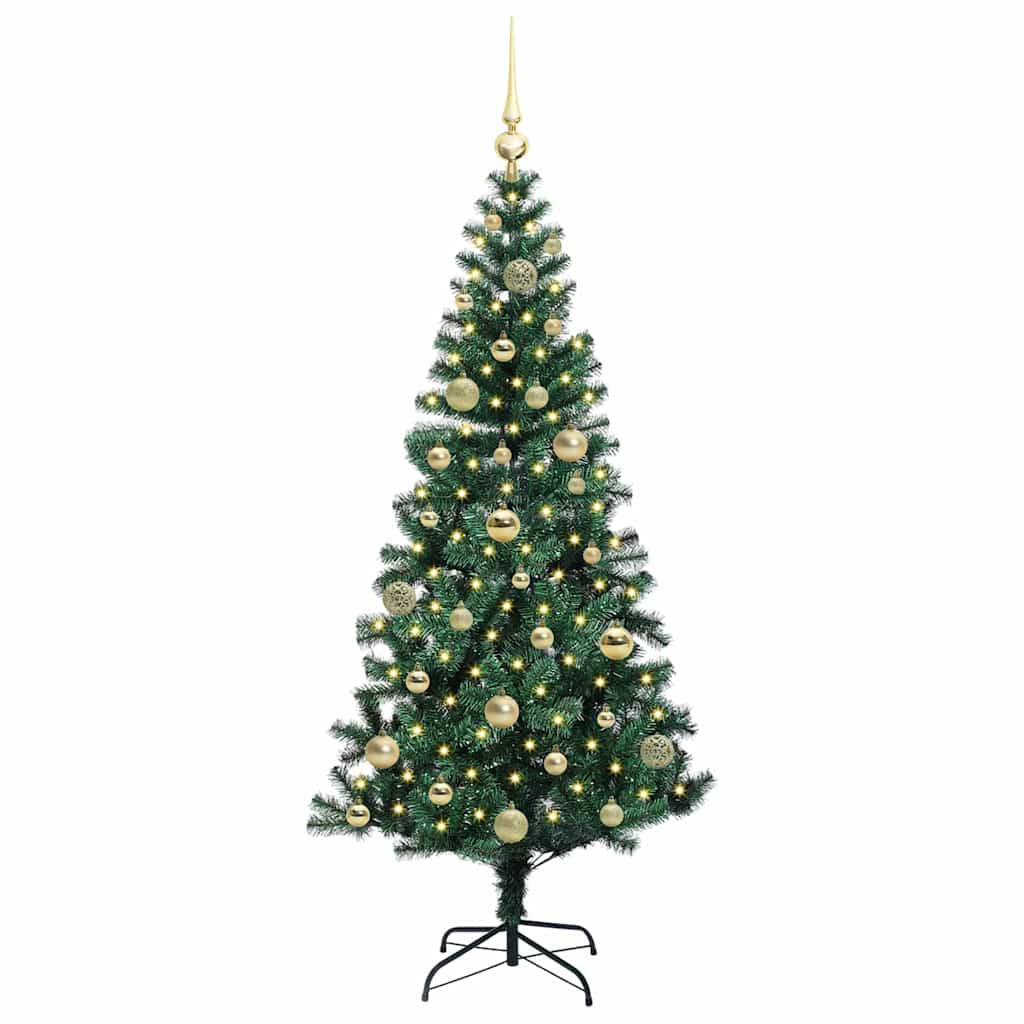 Umjetno predsvijetljeno božićno drvce Zelena 150 cm PVC i metal