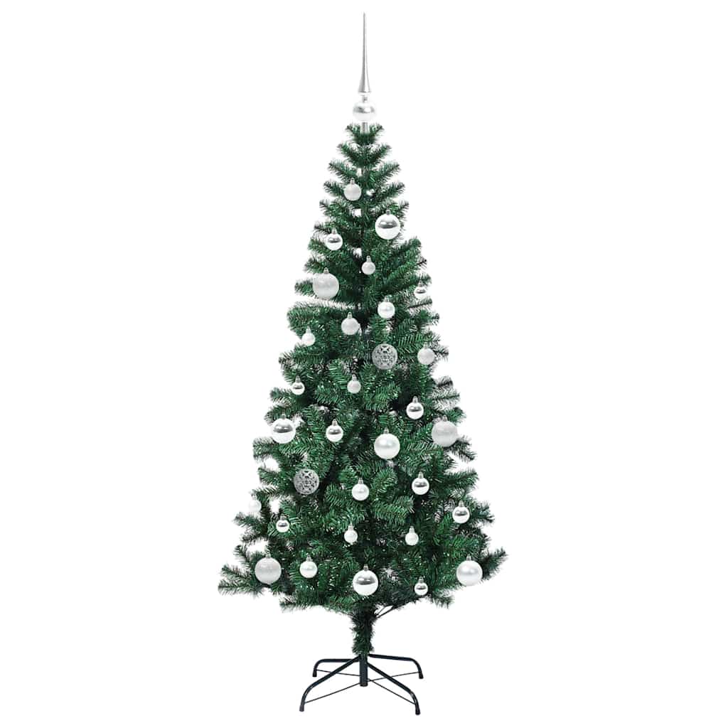 Umjetno predsvijetljeno božićno drvce Zelena 150 cm PVC i metal