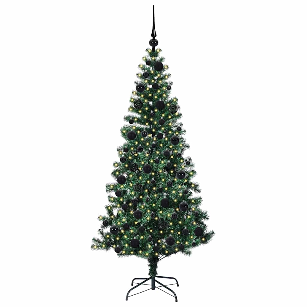 Umjetno predsvijetljeno božićno drvce Zelena 180 cm PVC i metal