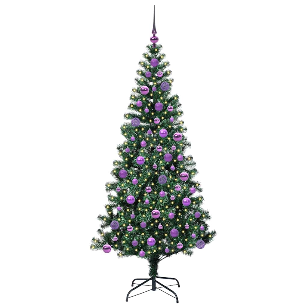 Umjetno predsvijetljeno božićno drvce Zelena 180 cm PVC i metal