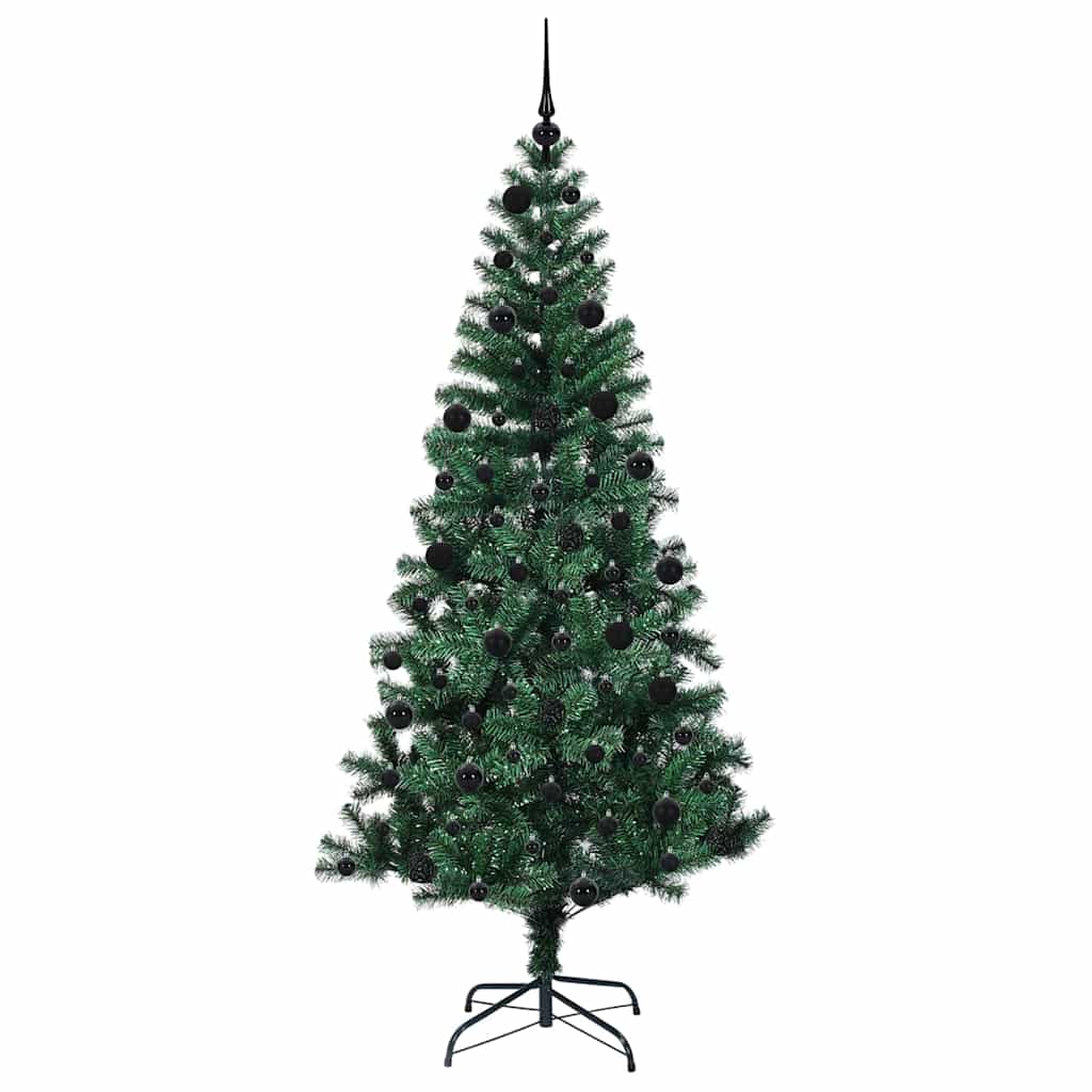 Umjetno predsvijetljeno božićno drvce Zelena 210 cm PVC i metal