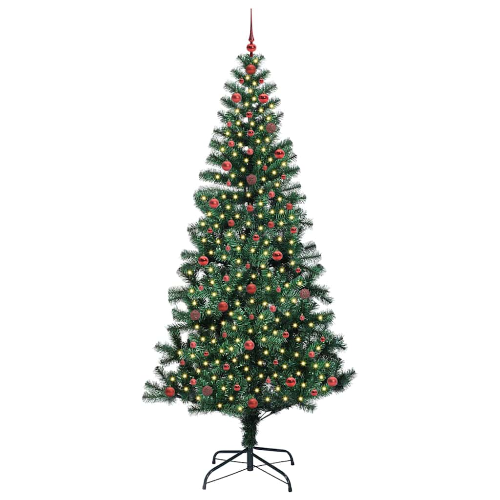 Umjetno predsvijetljeno božićno drvce Zelena 240 cm PVC i metal