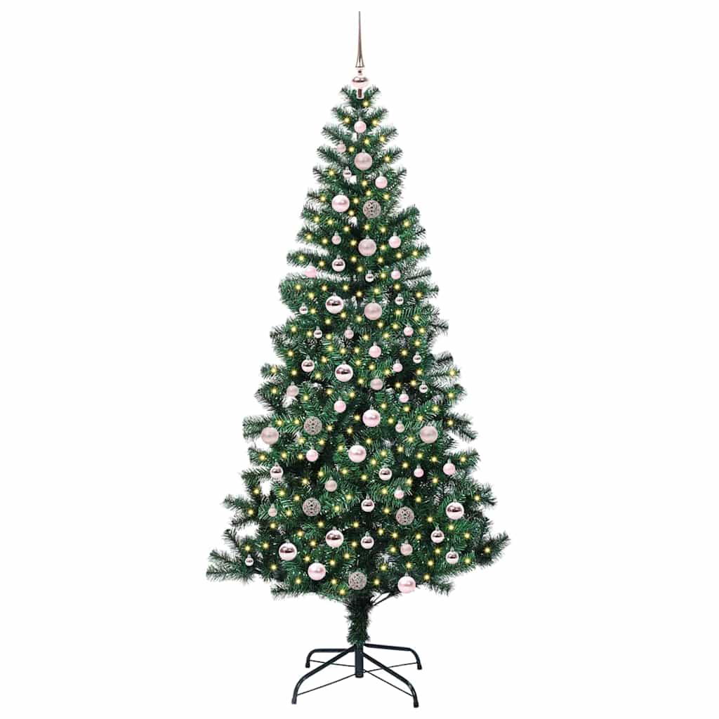 Umjetno predsvijetljeno božićno drvce Zelena 240 cm PVC i metal