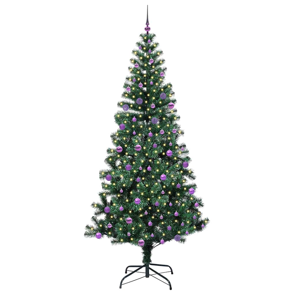 Umjetno predsvijetljeno božićno drvce Zelena 240 cm PVC i metal