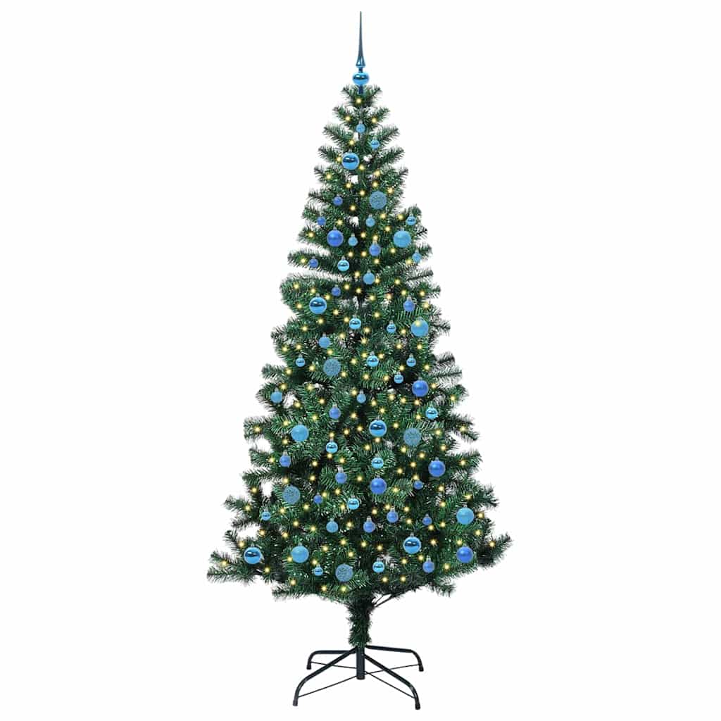 Umjetno predsvijetljeno božićno drvce Zelena 240 cm PVC i metal
