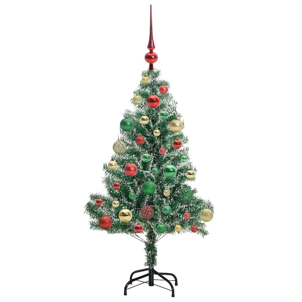 Umjetno Božićno Drvo s Snježnim Flokom i LED Svjetlom 120 cm