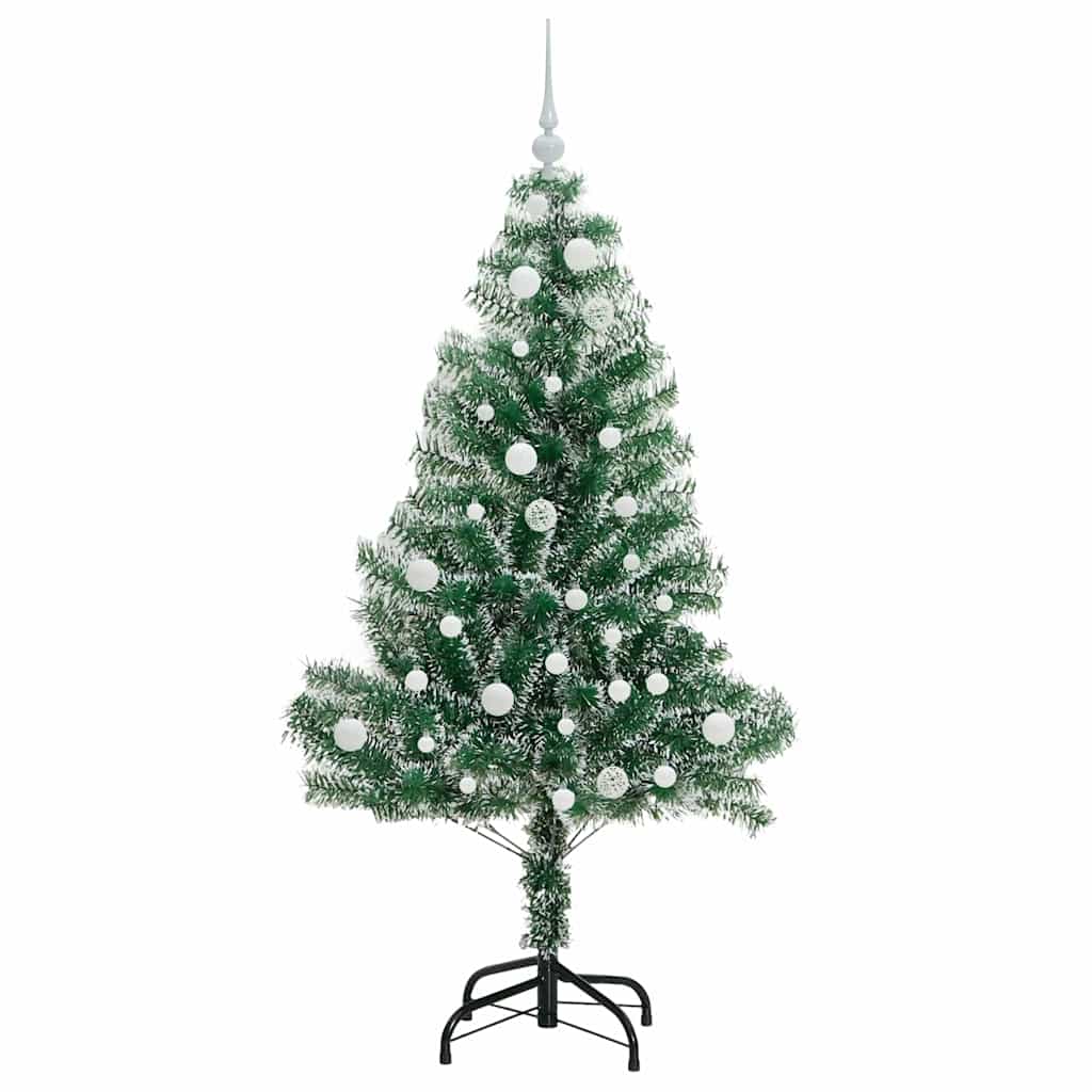 Umjetno Božićno Drvo s Snježnim Flokom i LED Svjetlom 150 cm