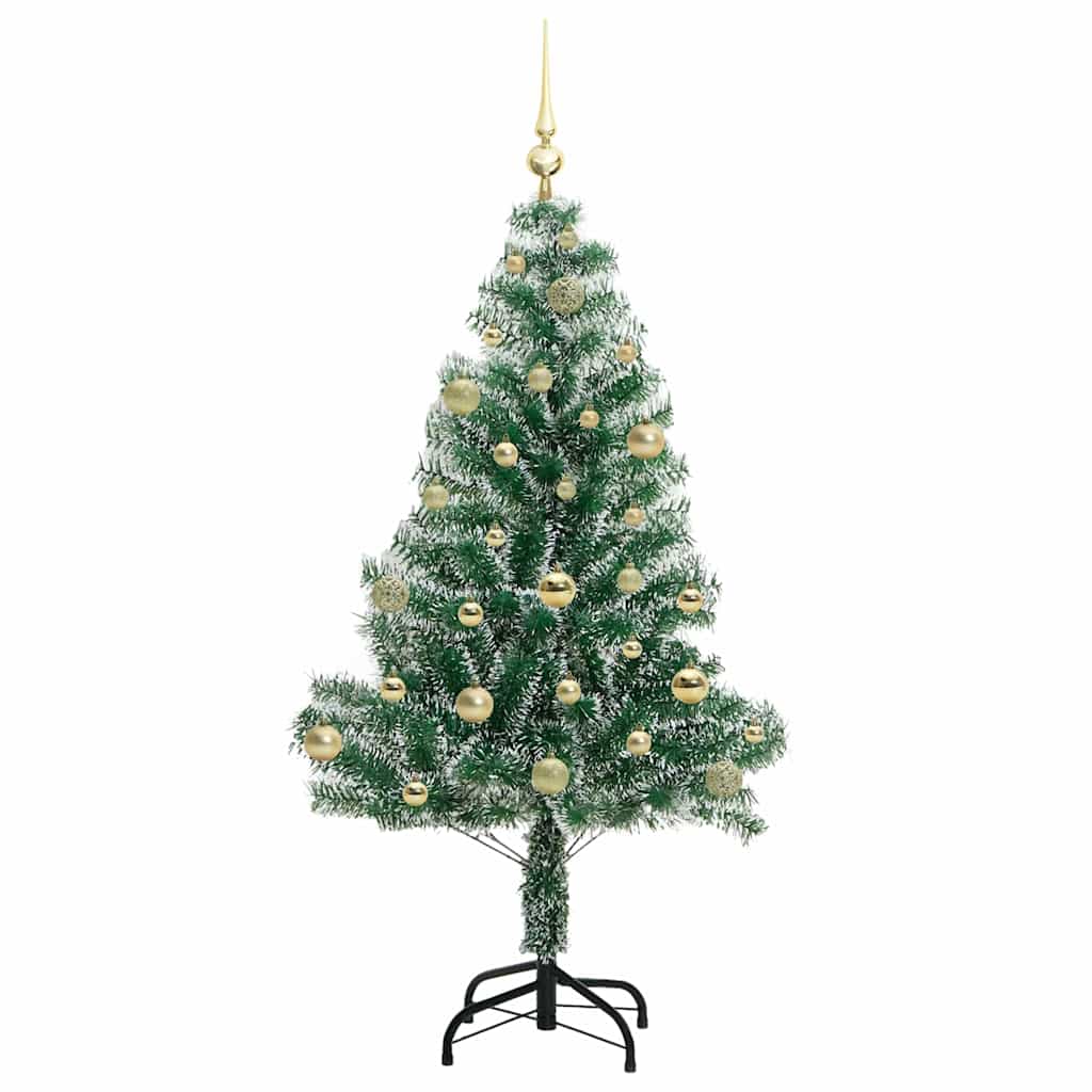 Umjetno Božićno Drvo s Snježnim Flokom i LED Svjetlom 150 cm
