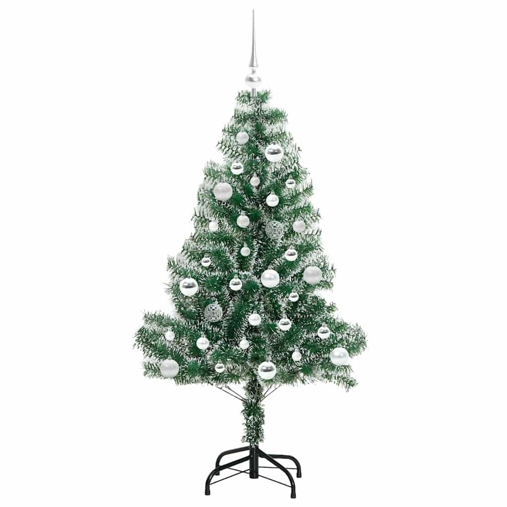 Umjetno Božićno Drvo s Snježnim Flokom i LED Svjetlom 150 cm