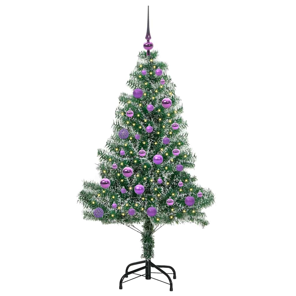 Umjetno Božićno Drvo s Snježnim Flokom i LED Svjetlom 150 cm