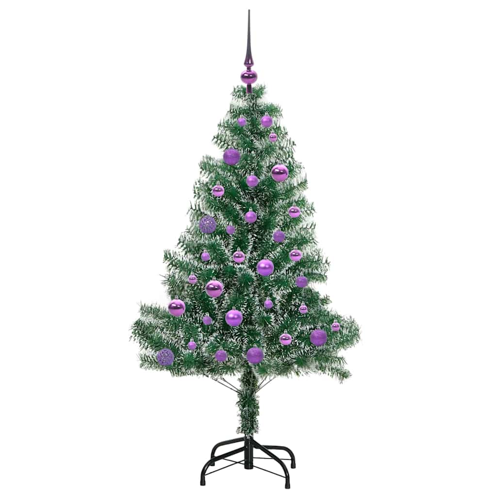 Umjetno Božićno Drvo s Snježnim Flokom i LED Svjetlom 150 cm