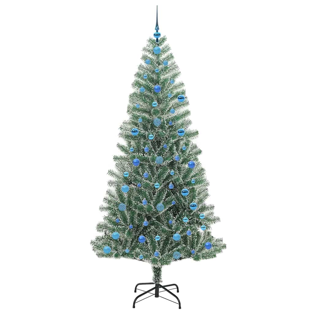 Umjetno Božićno Drvo s Snježnim Flokom i LED Svjetlom 210 cm