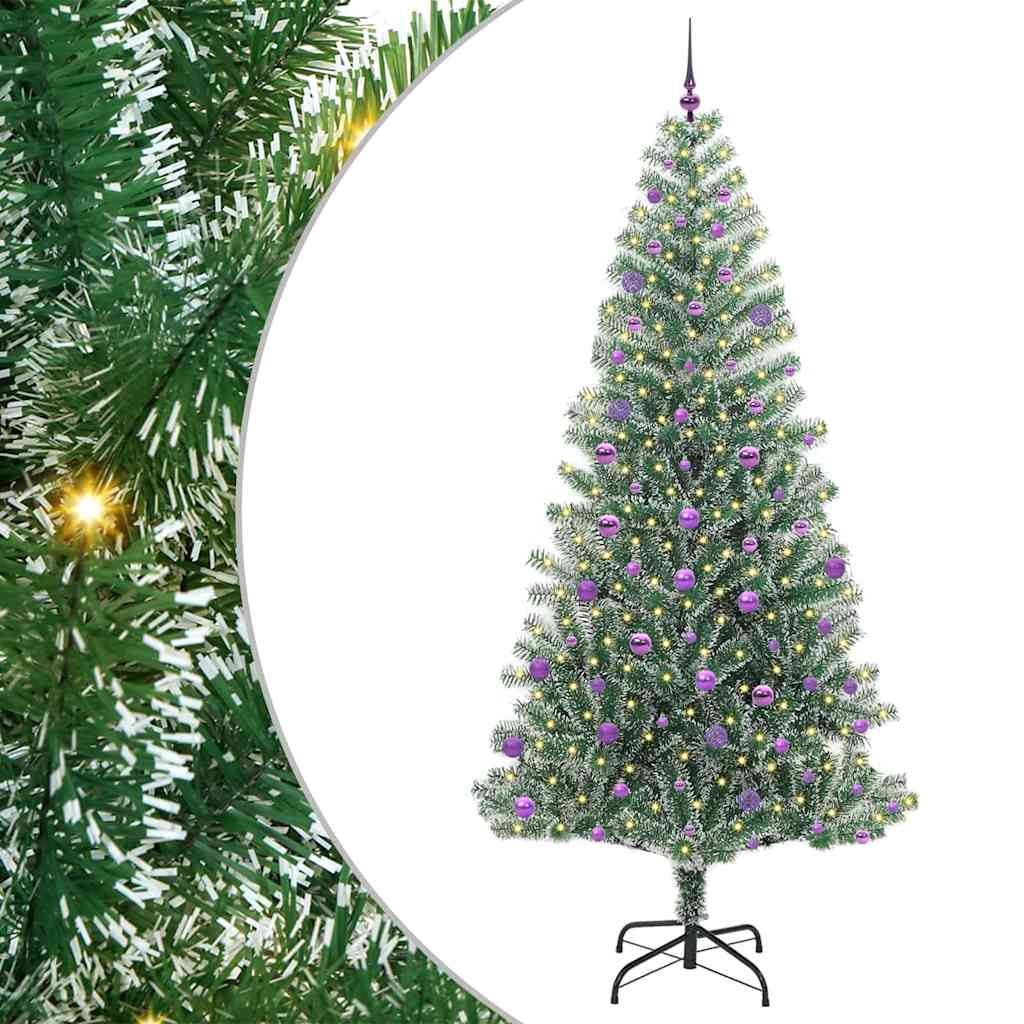 Umjetno Božićno Drvo s Snježnim Flokom i LED Svjetlom 240 cm