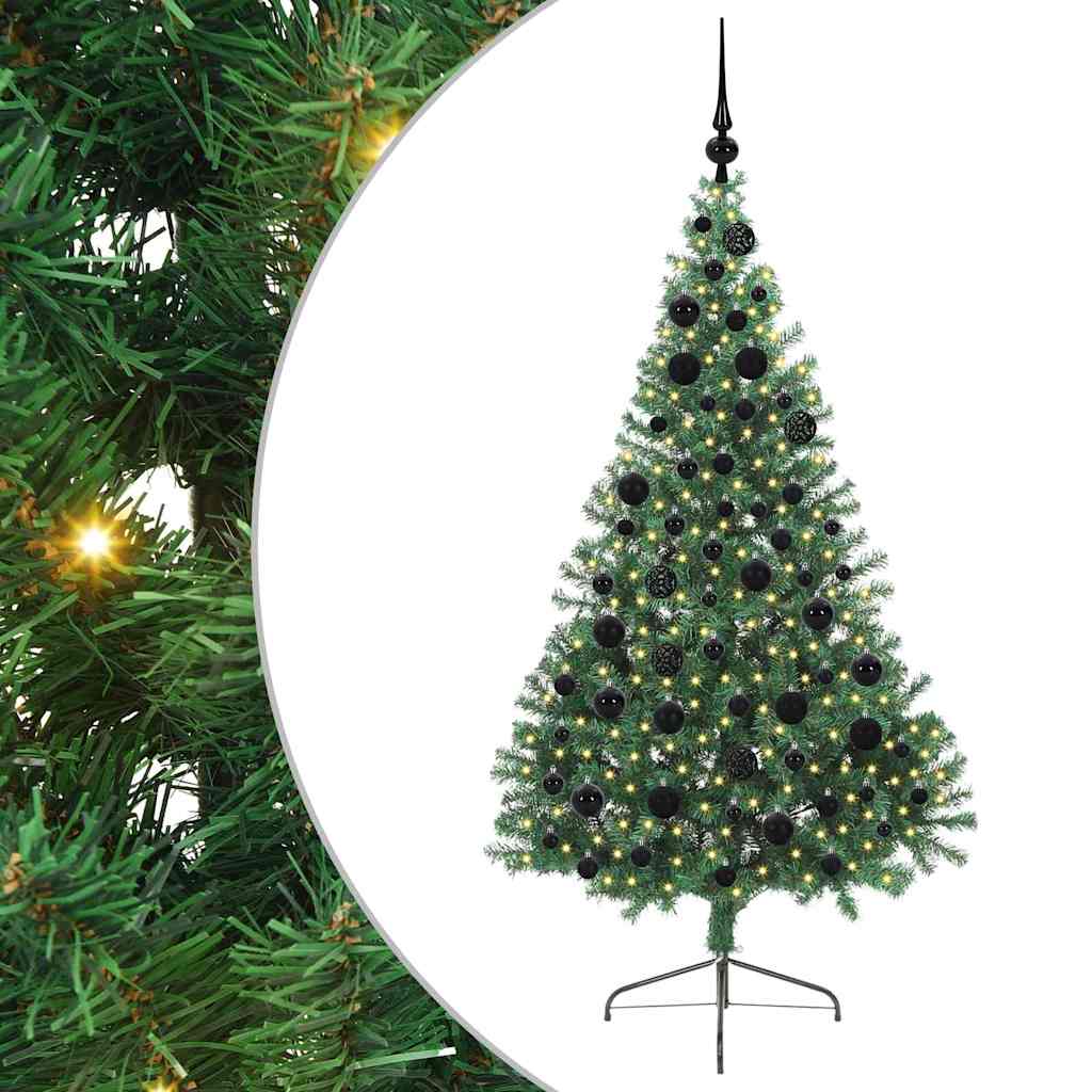 Umjetno predsvijetljeno božićno drvce Zelena 180 cm PVC