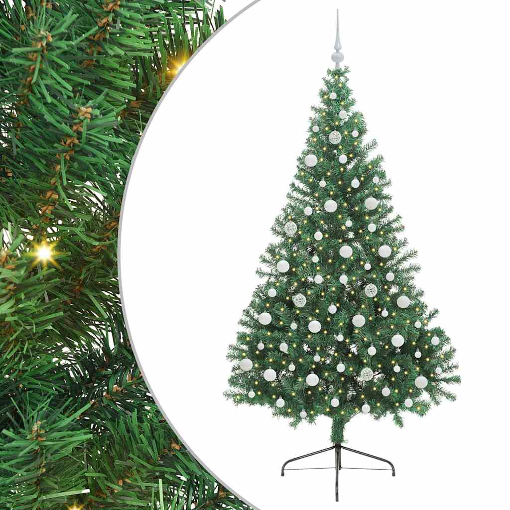 Umjetno predsvijetljeno božićno drvce Zelena 210 cm PVC