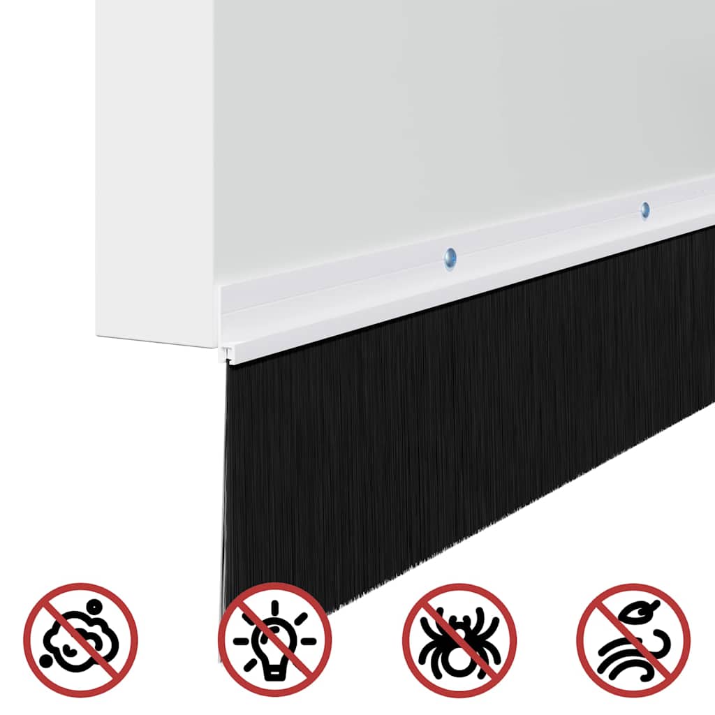 Držač četke za vrata 2 kom. Bijela 100 cm Aluminijski legura