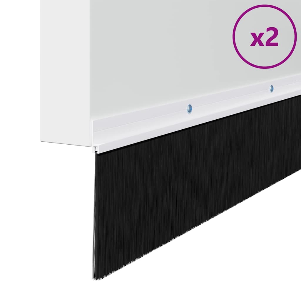 Držač četke za vrata 2 kom. Bijela 100 cm Aluminijski legura