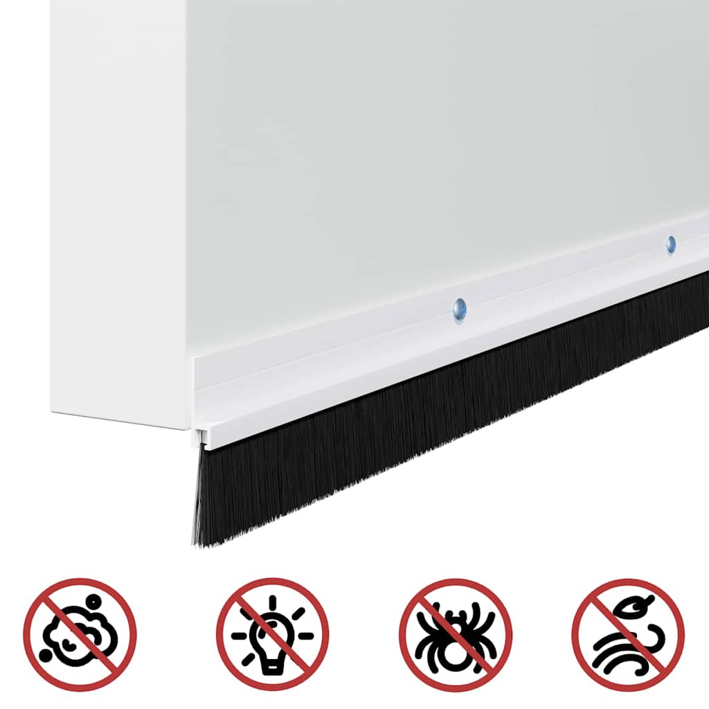 Držač četke za vrata 6 pcs Bijelo 100 cm Aluminijski legura