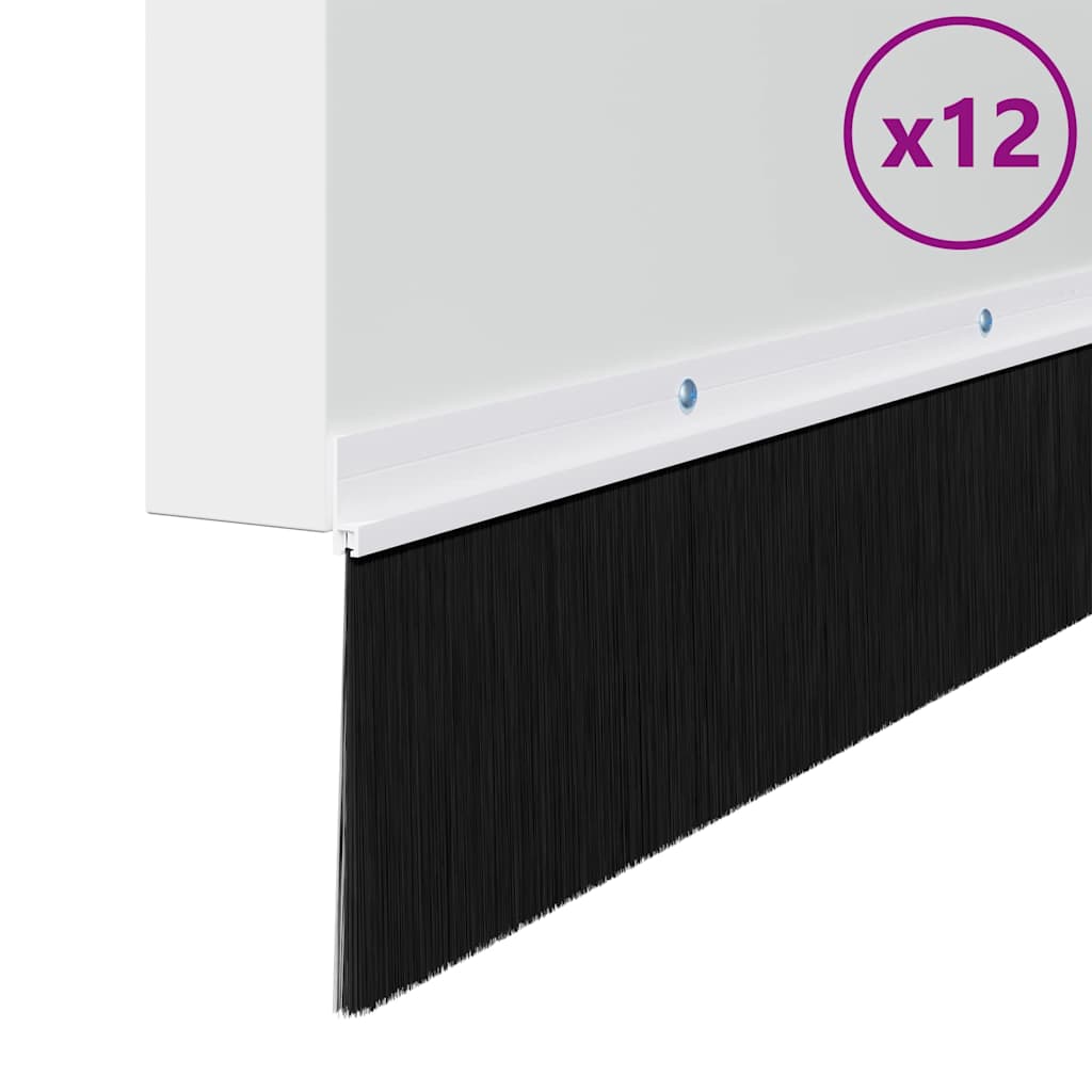 Držač četke za vrata 12 pcs Bijelo 100 cm Aluminijski legura