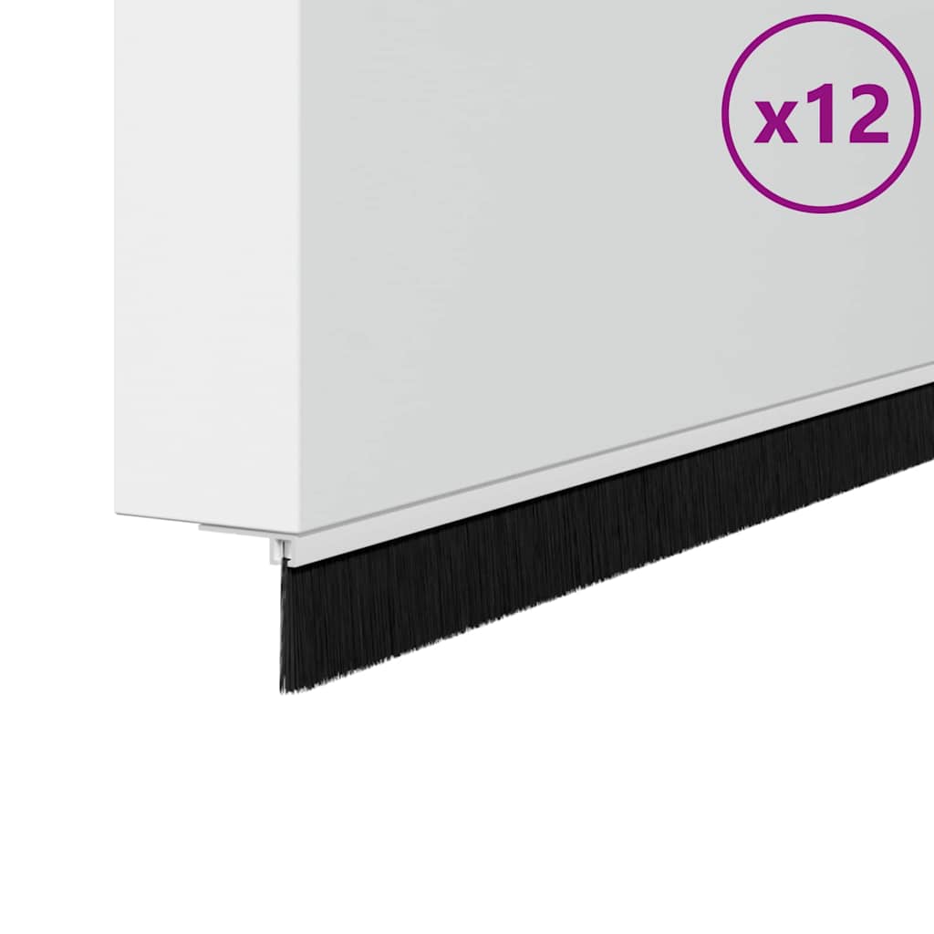 Držač četke za vrata 12 pcs Bijelo 100 cm Aluminijski legura