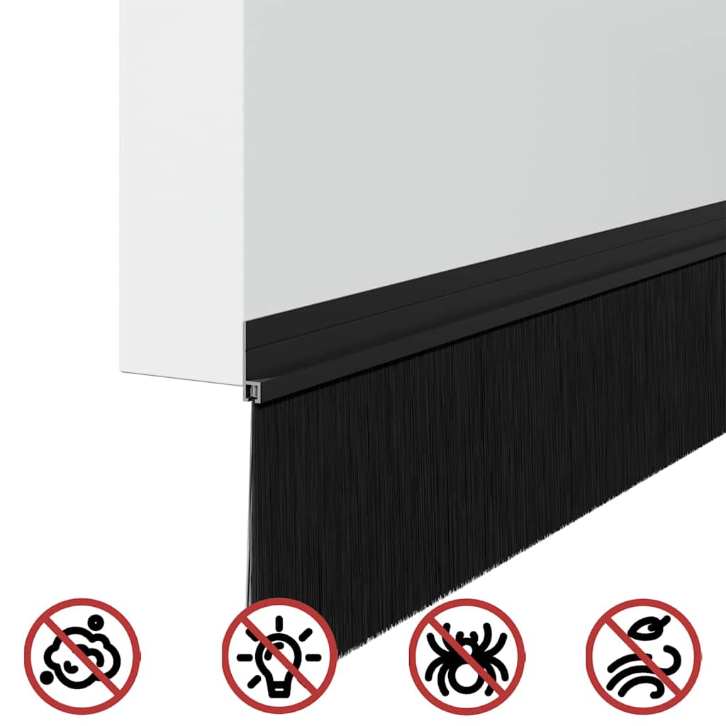 Samoljepljivi pečati za vrata 2 pcs Crna 100 cm