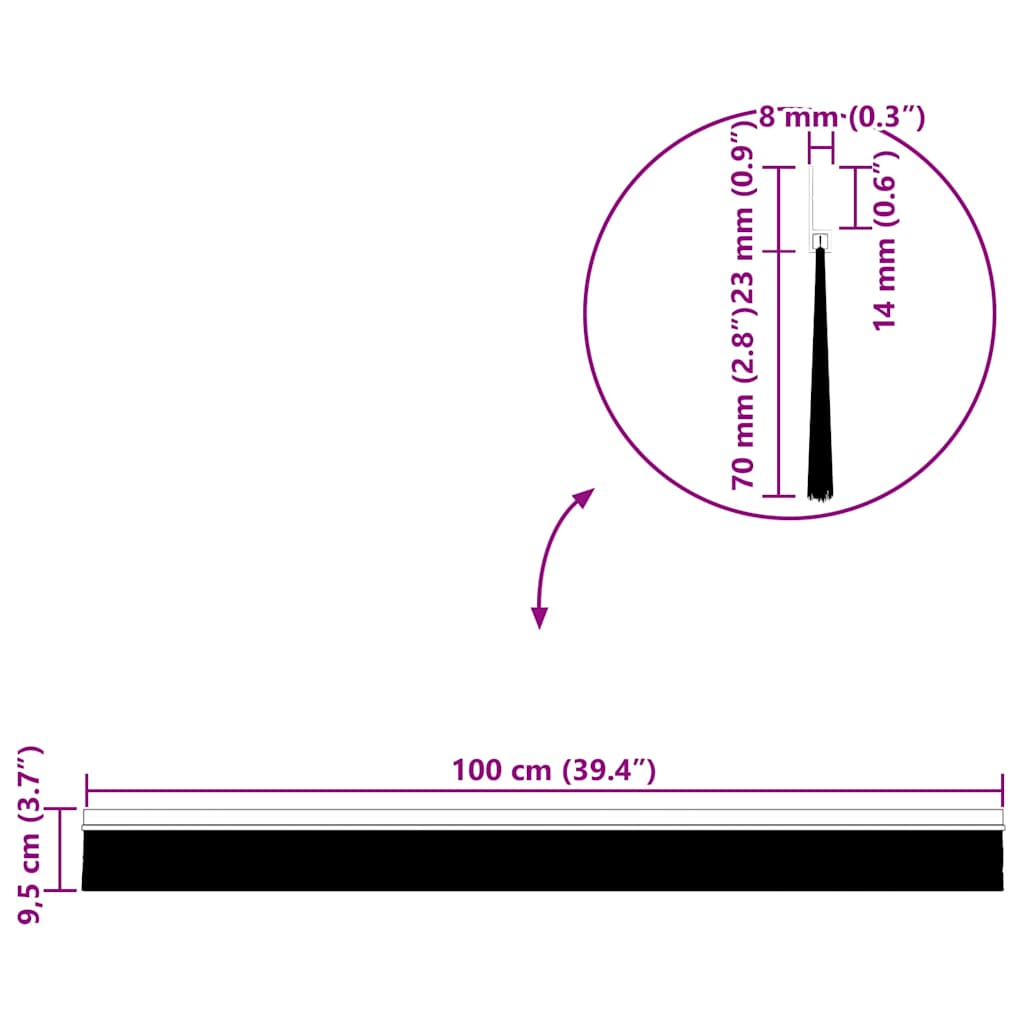 Samoljepljivi pečati za vrata 6 pcs Crna 100 cm