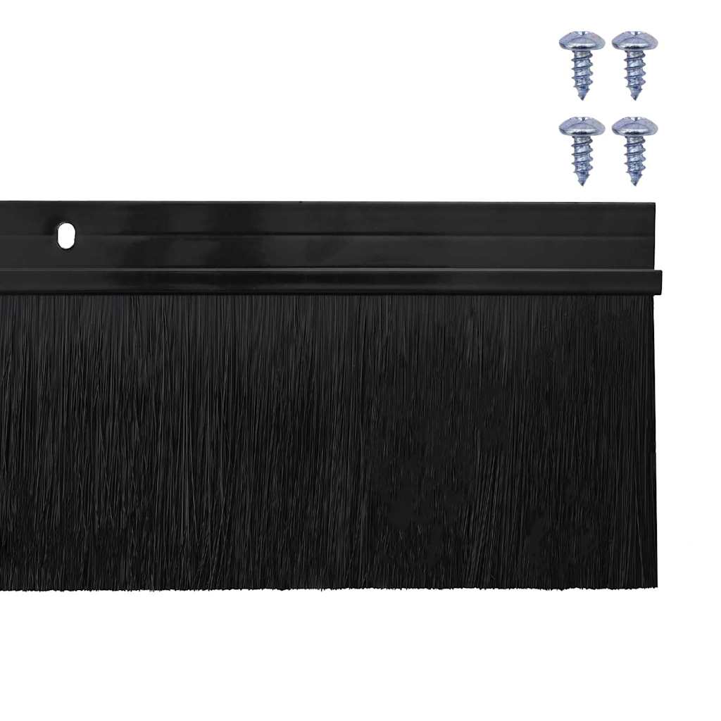 Držač četke za vrata 2 pcs Crna 100 cm Aluminijski legura