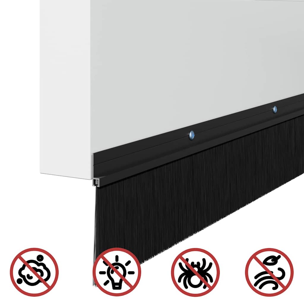 Držač četke za vrata 6 pcs Crna 100 cm Aluminijski legura