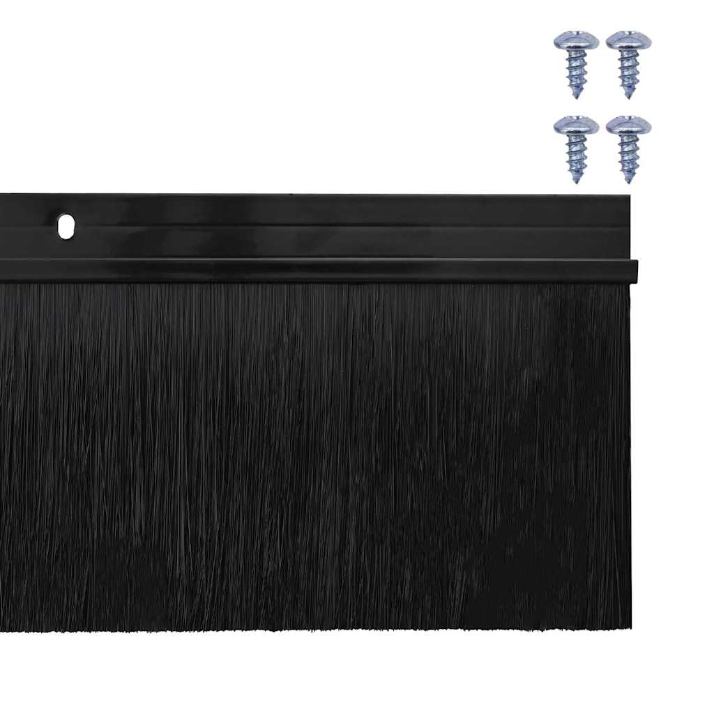 Držač četke za vrata 6 pcs Crna 100 cm Aluminijski legura