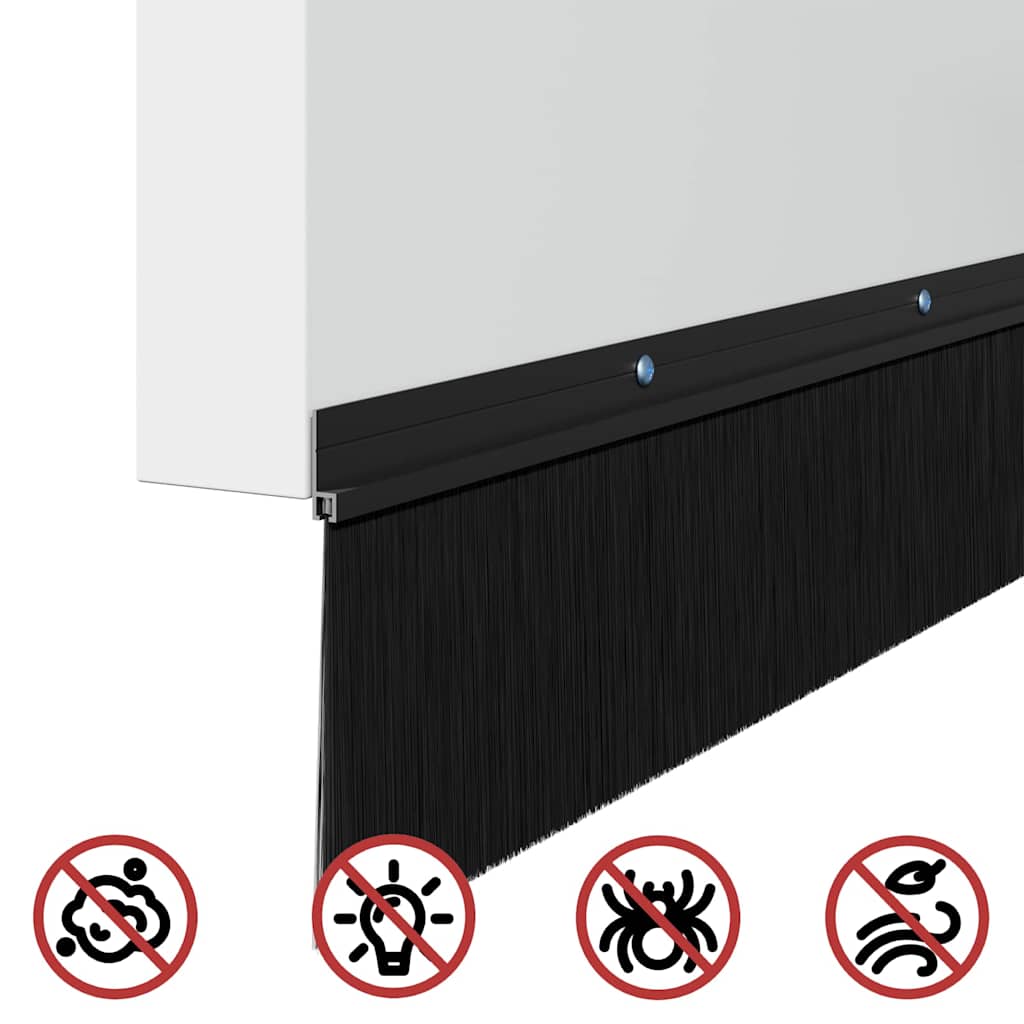 Držač četke za vrata 6 pcs Crna 100 cm Aluminijski legura