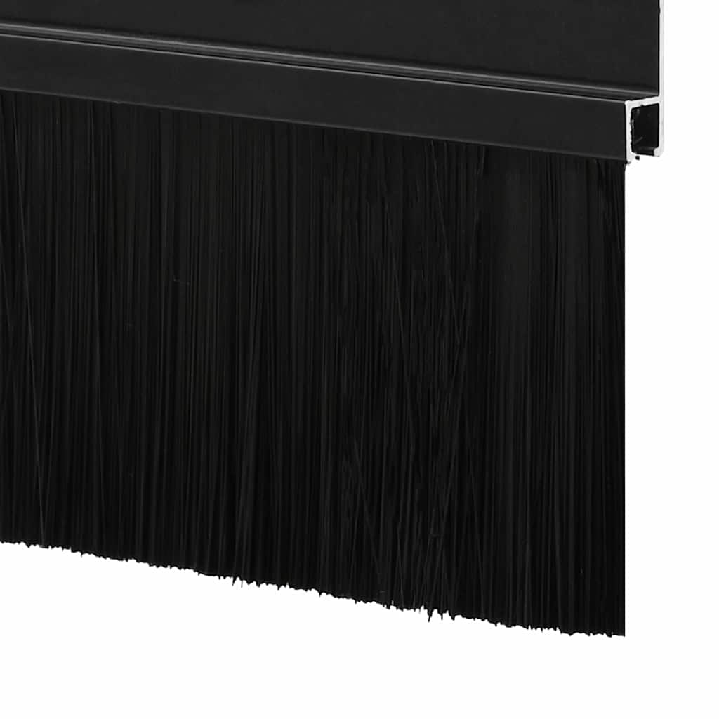 Držač četke za vrata 12 pcs Crna 100 cm Aluminijski legura