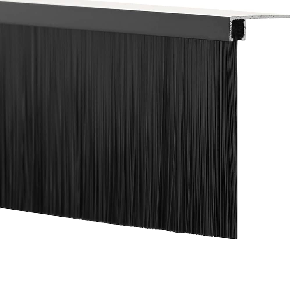 Držač četke za vrata 6 kom. Crna 100 cm Aluminijski legura