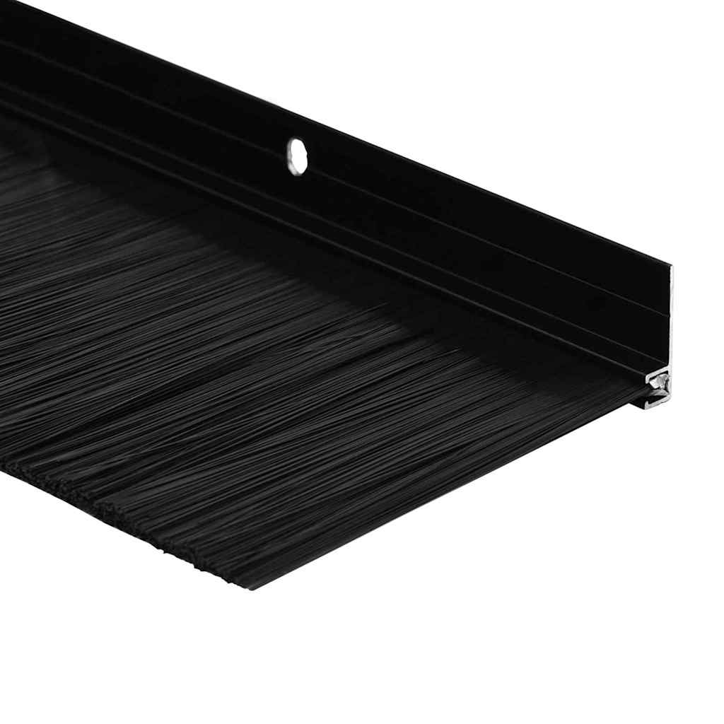 Držač četke za vrata 6 pcs Crna 100 cm Aluminijski legura