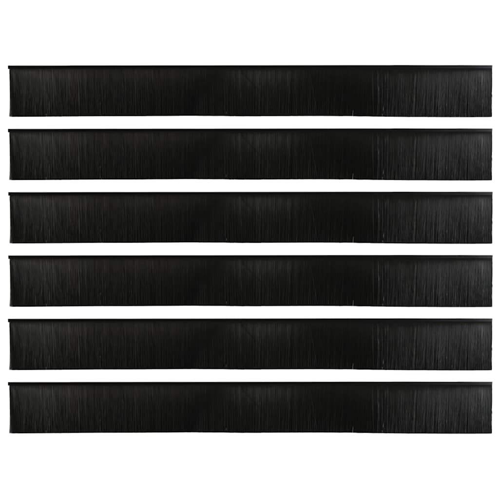 Držač četke za vrata 6 pcs Crna 100 cm Aluminijski legura