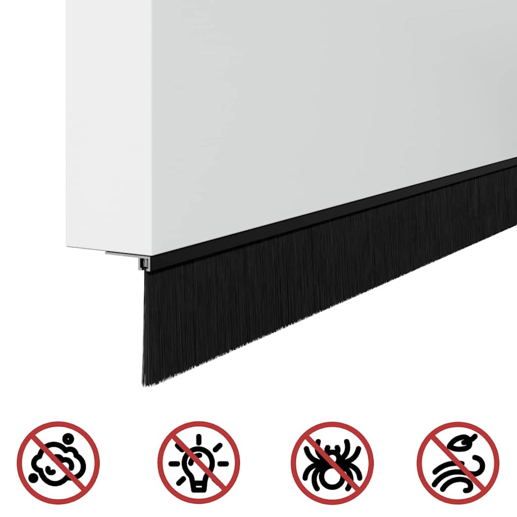 Držač četke za vrata 12 pcs Crna 100 cm Aluminijski legura
