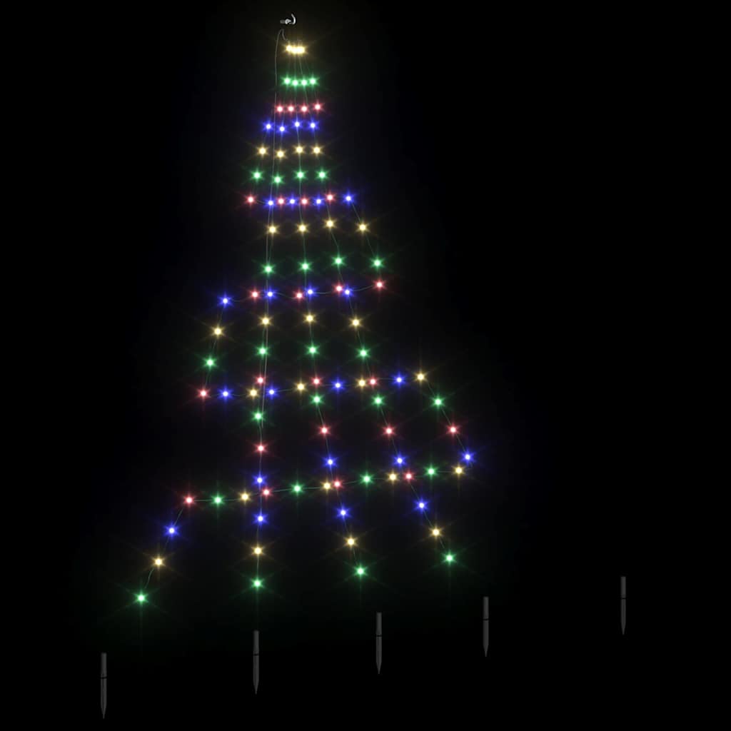 LED Božićno drvce s zemljanim klinovima Šareni 182 cm Metal