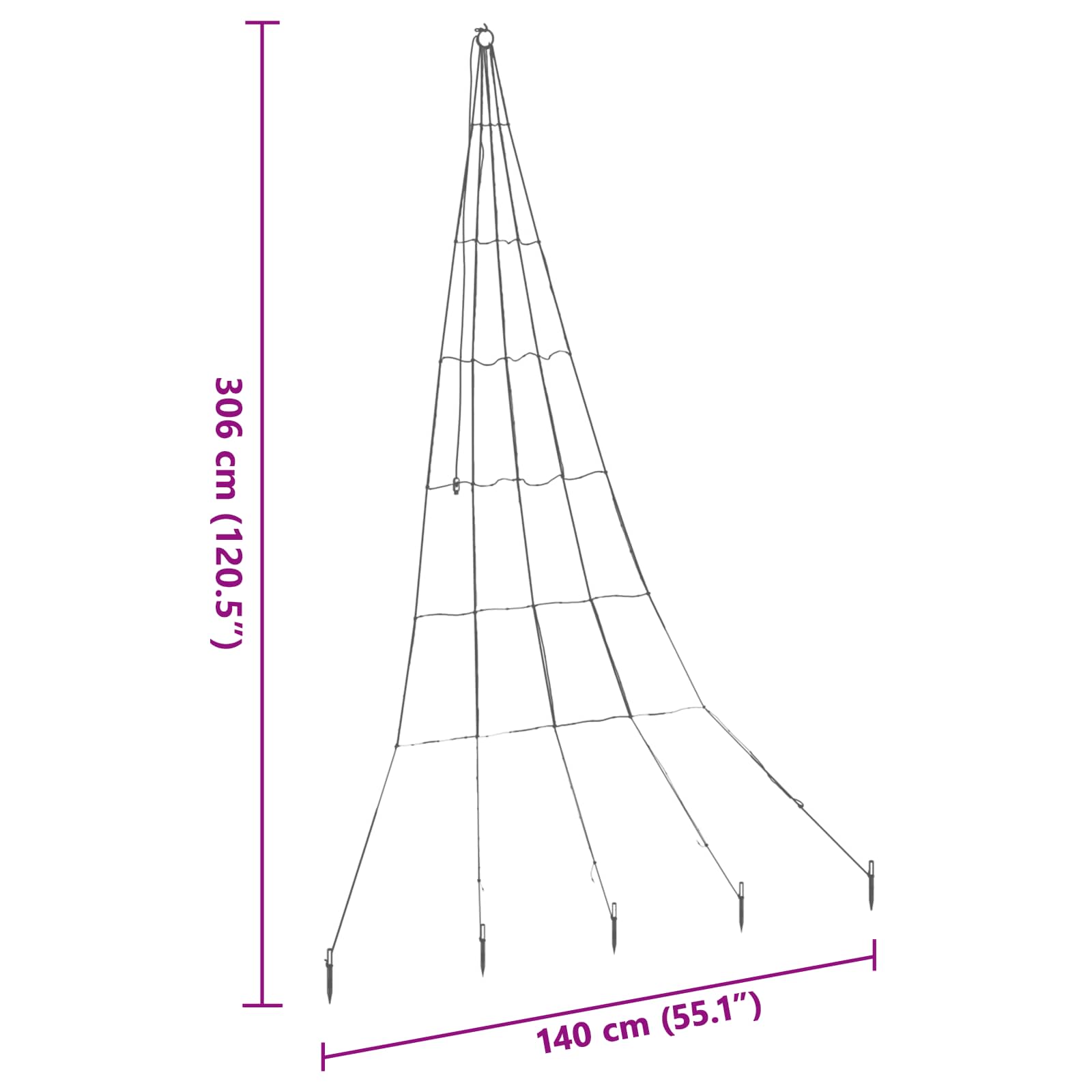 LED Božićno drvce s zemljanim klinovima Hladna bijela 306 cm