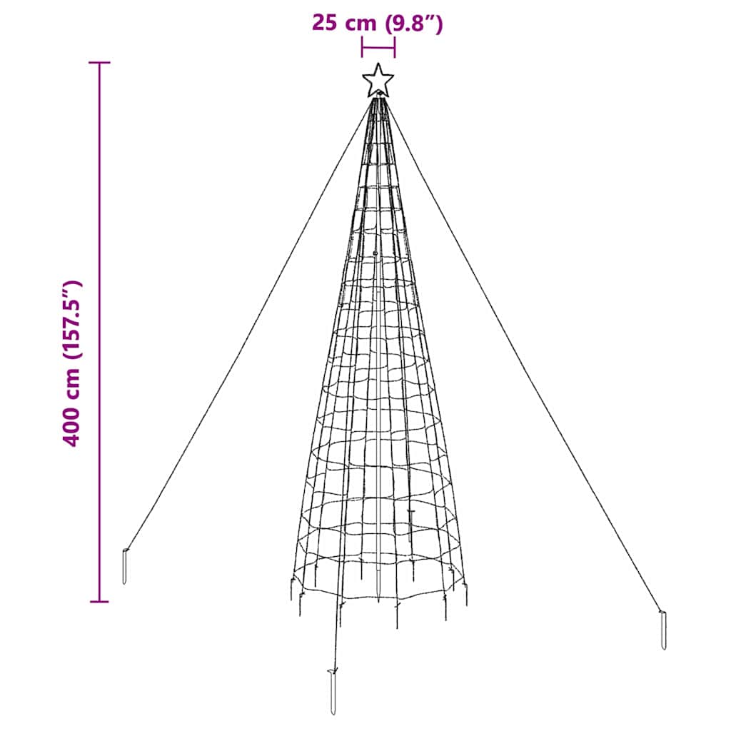 LED božićno drvce EKENAS 400 cm 800 LED lampica Topla bijela