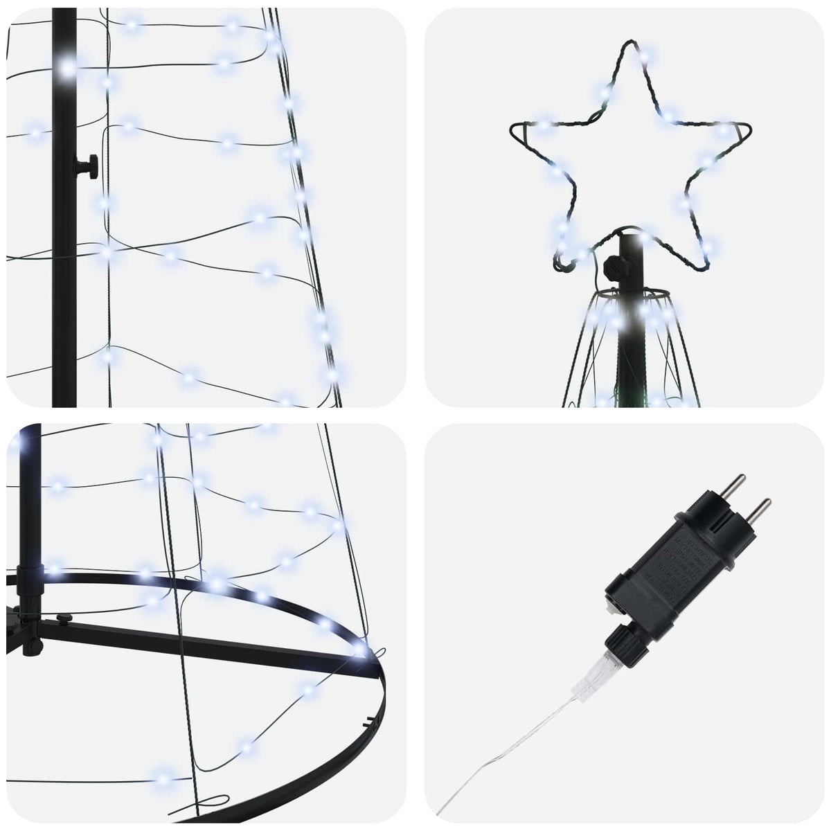 LED božićno drvce EKENAS 250 cm 390 LED lampica Hladna bijela
