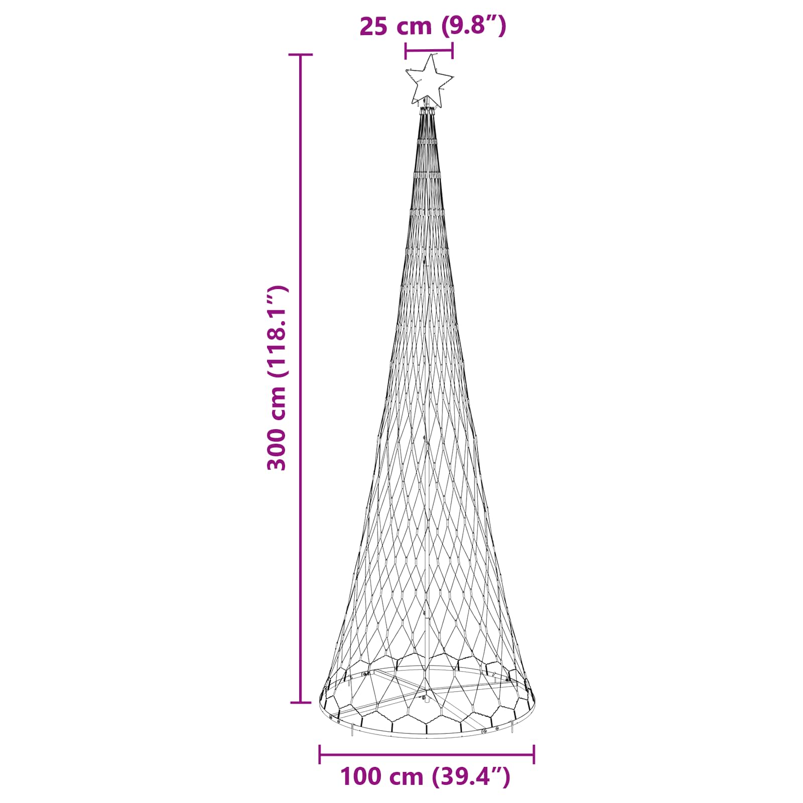 LED božićno drvce s 355 LED svjetlima Plava 302,5 cm Metal
