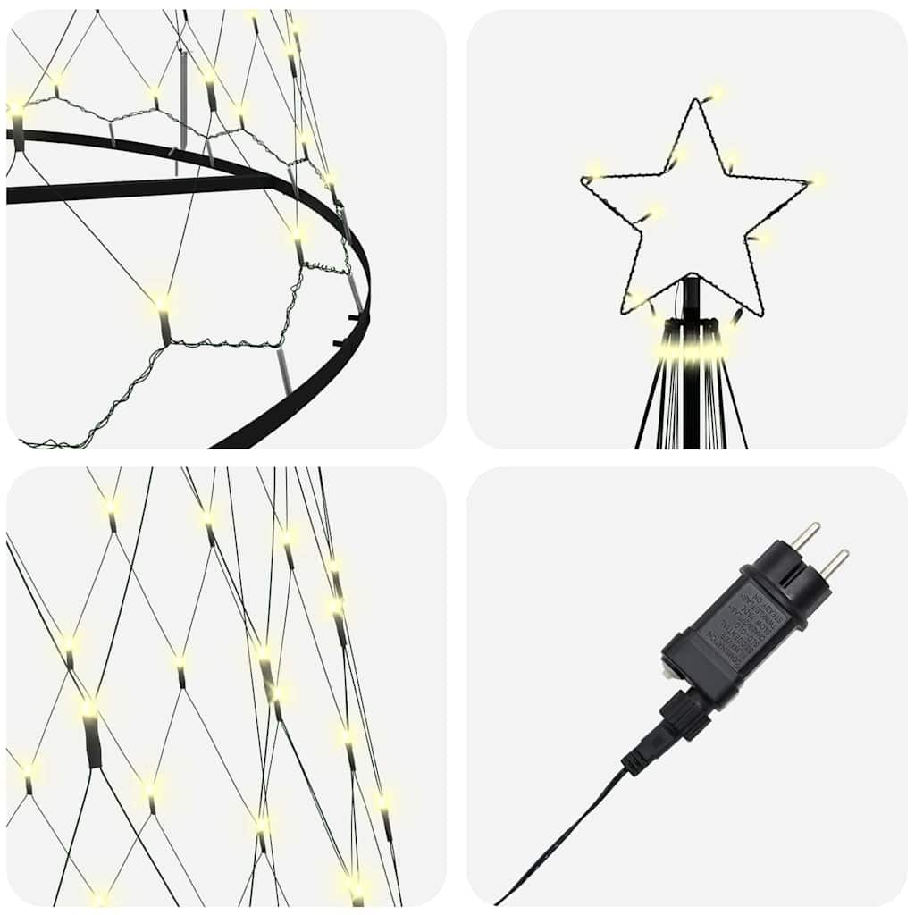 LED božićno drvce s 555 LED svjetlima Topla bijela 500 cm Metal