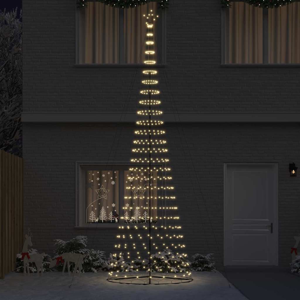 LED božićno drvce s 555 LED svjetlima Topla bijela 500 cm Metal