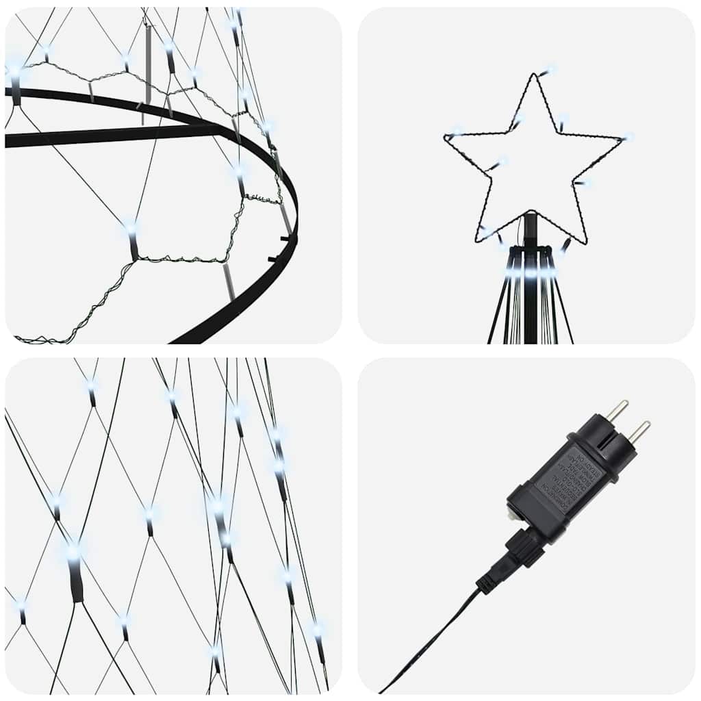 LED božićno drvce s stalakom Hladna bijela 500 cm Metal