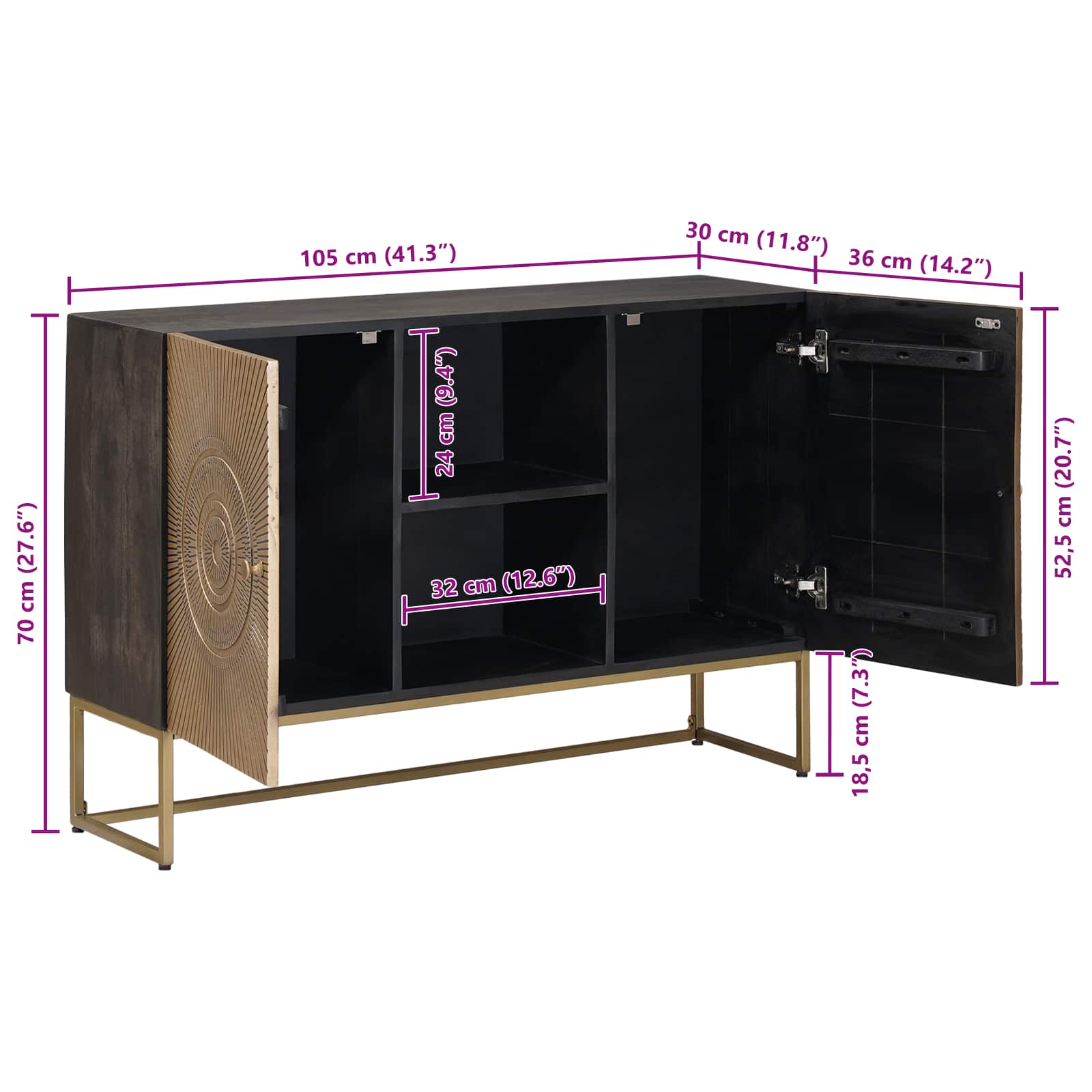 Kreveta Mjed 105 x 30 x 70 cm