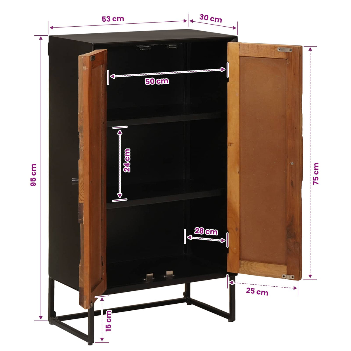 Highboard 53 x 30 x 95 cm
