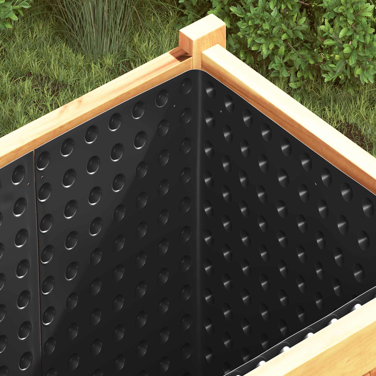 Pucketana odvodna ploča 2 pcs Crna 1 x 20 m HDPE