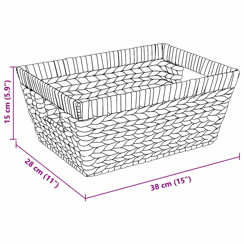 Košare za pohranu 2 pcs Prirodna 38 x 28 x 15 cm Zumbul